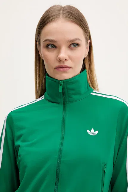 Толстовка на молнии спортивная Adidas Originals, зеленый — фото 4