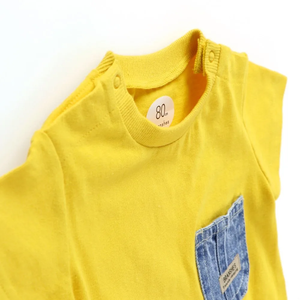 Джинсовый комбинезон с короткими рукавами и карманом Branshes, Yellow — фото 3