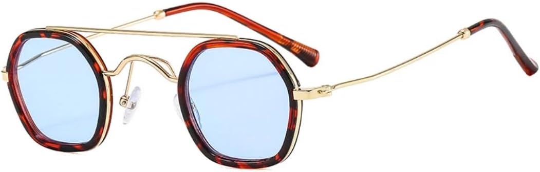 

Солнцезащитные очки для мужчин и женщин - защита UV400 - двойные перемычки, прозрачные линзы с градиентом Ocean, для занятий спортом на открытом воздухе и вождения DSVIGF, Leopard Blue