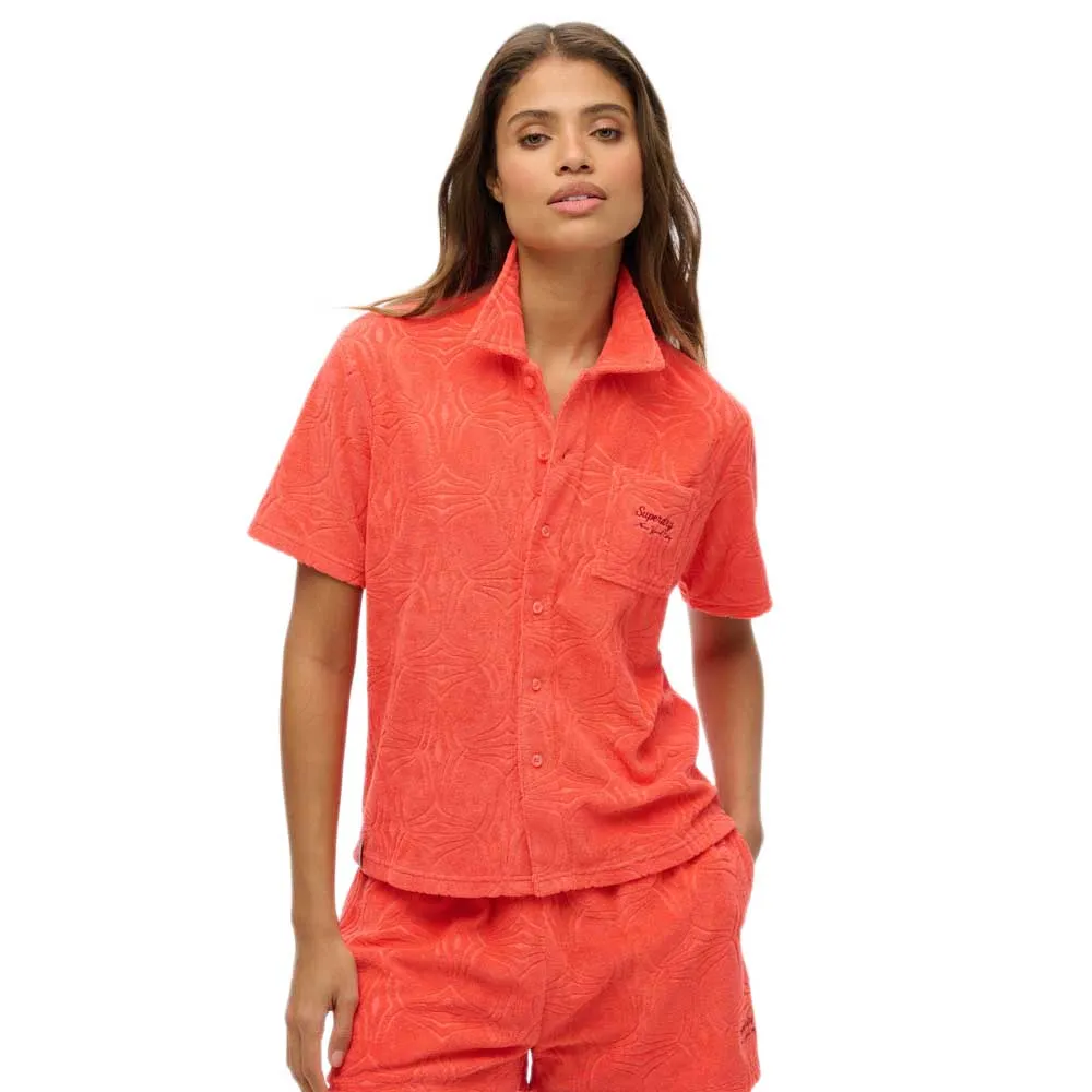 

Рубашка с коротким рукавом Superdry Country Club Towelling, оранжевый