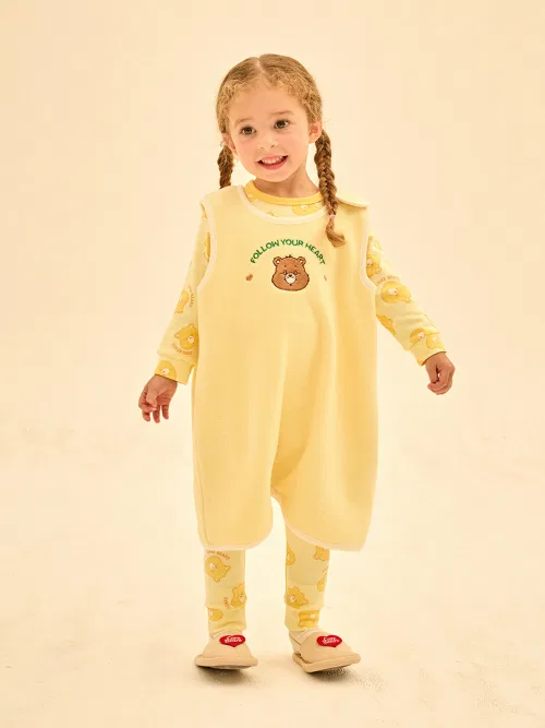 Спальный жилет Care Bears с сердечками, светло-жёлтый — фото 3