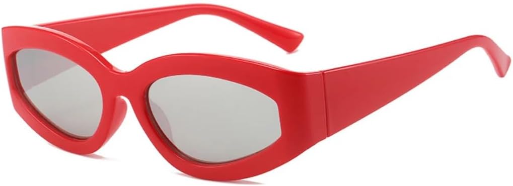 

Солнцезащитные очки «кошачий глаз» для женщин с градиентными зеркальными линзами, защита от УФ-излучения UV400, ретро-стиль, овальные линзы. Модные мужские солнцезащитные очки UATXTAU, Red Silver Mirror