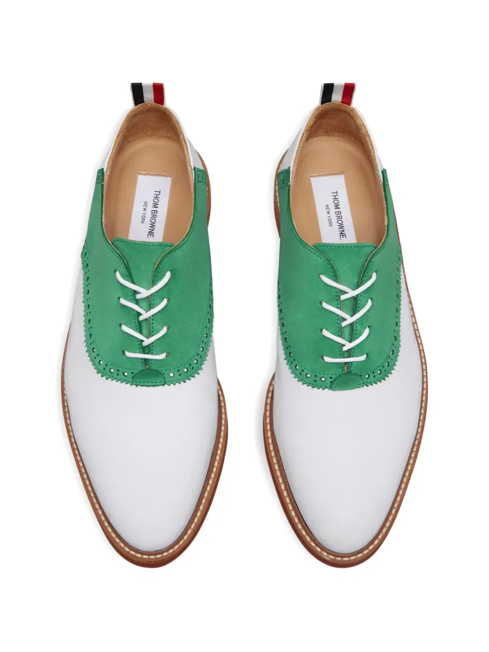 Оксфордские туфли с цветовыми блоками Thom Browne, белый — фото 3
