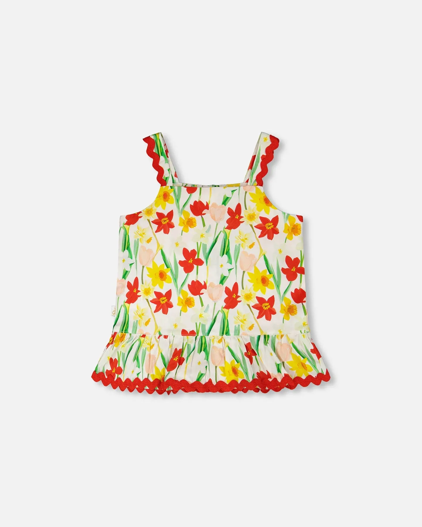 Топ Viscose из вискозы белый с принтом Daffodil Deux Par Deux — фото 3