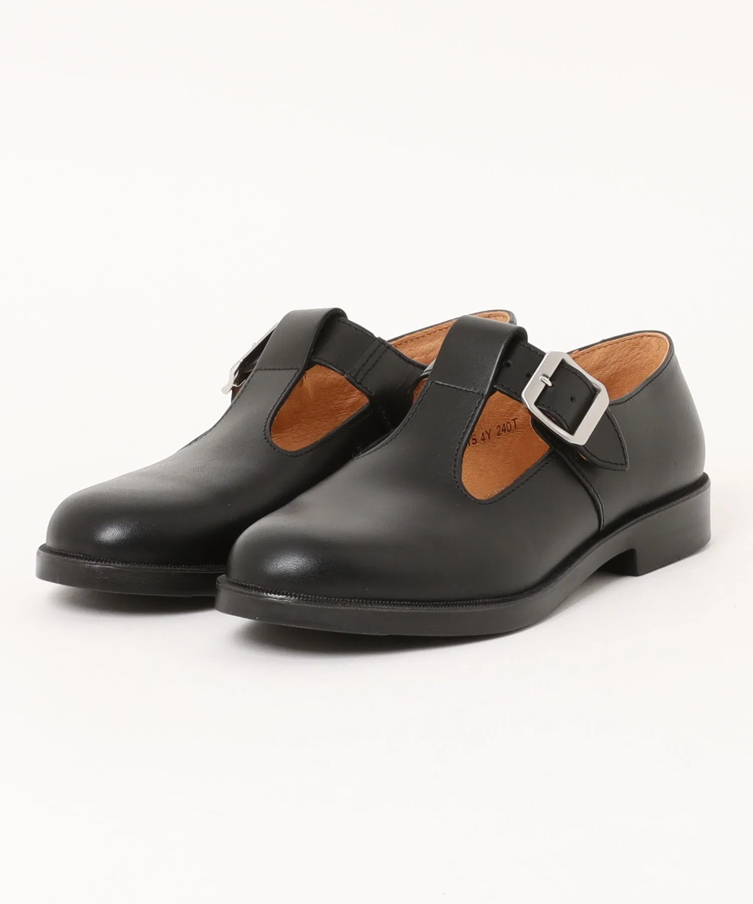 Унисекс туфли из натуральной кожи SKOOLER MoonStar T-STRAP чёрные