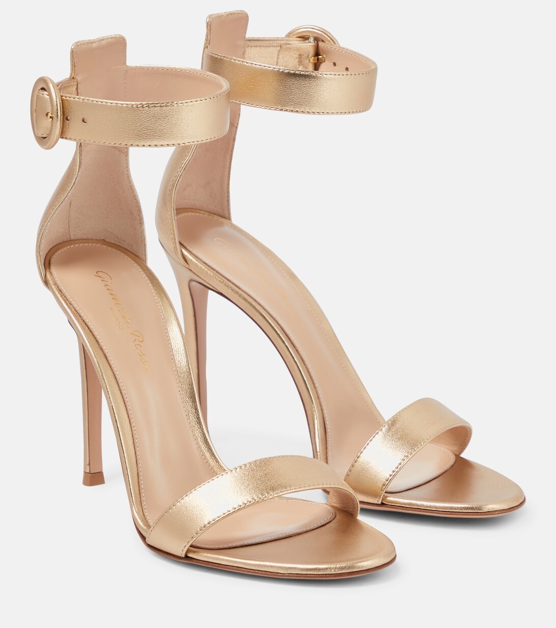 Кожаные сандалии Portofino 105 Gianvito Rossi, золотой