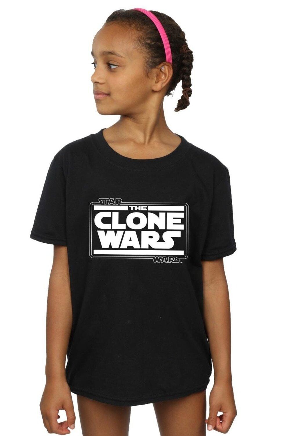 

Хлопковая футболка с логотипом Clone Wars Star Wars, черный