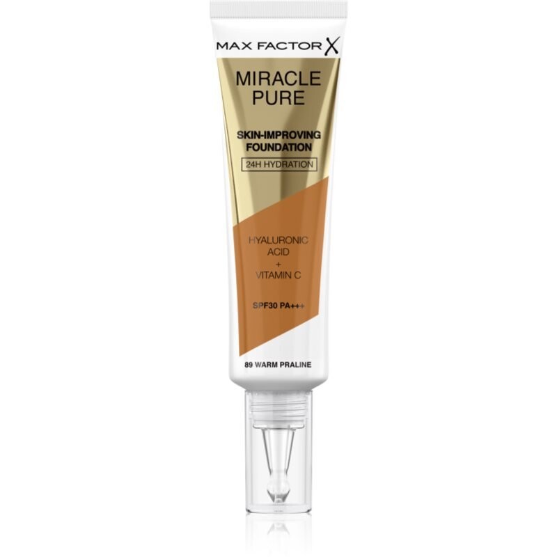 

Max Factor, Miracle Pure Skin, тональная основа стойкого действия Spf 30, оттенок 89 Warm Praline, 30 мл