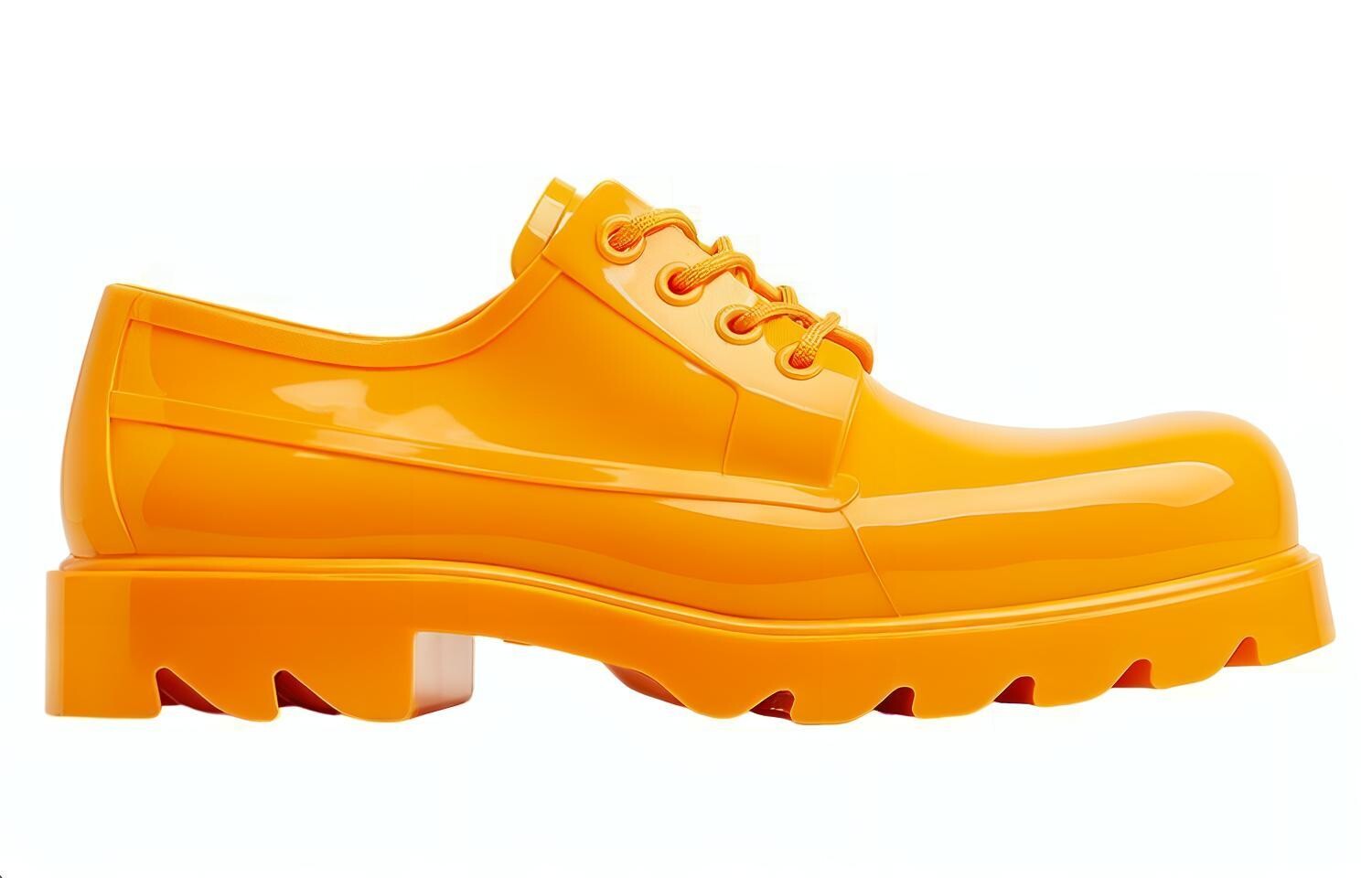 Туфли-дерби резиновые Bottega Veneta Stride Tangerine, оранжевый — фото 2