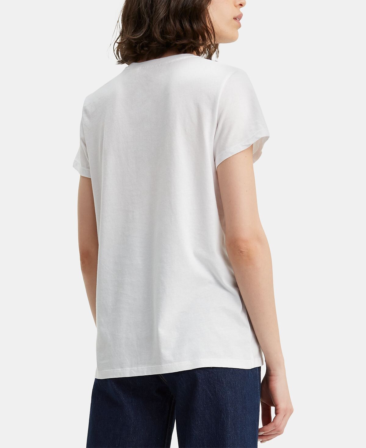 Женская хлопковая футболка с графическим логотипом Perfect Levi's, белый — фото 2