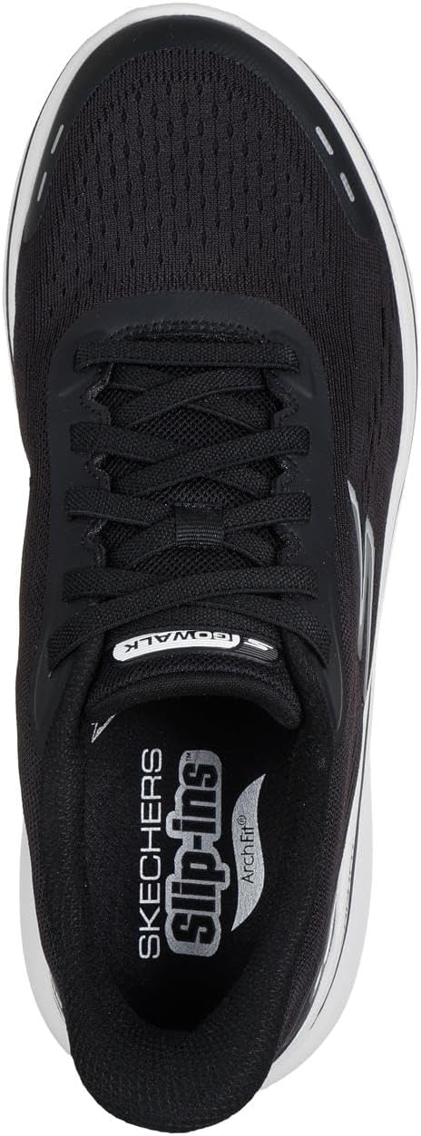 Мужские кроссовки Skechers Go Walk Arch Fit N-Joy без застежек с поддержкой свода стопы, белый/черный — фото 3