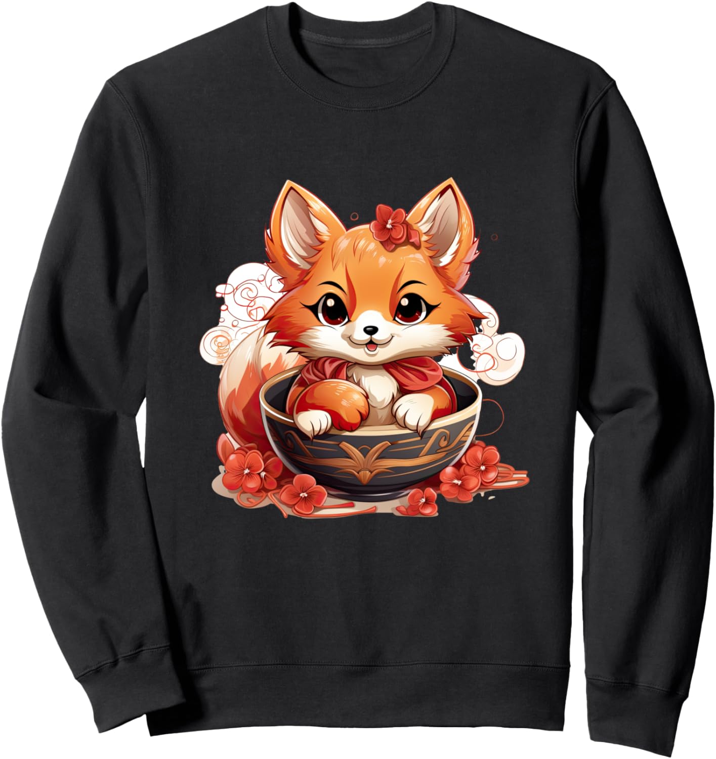 

Толстовка Japanese Ramen Eating Animal Design, черный