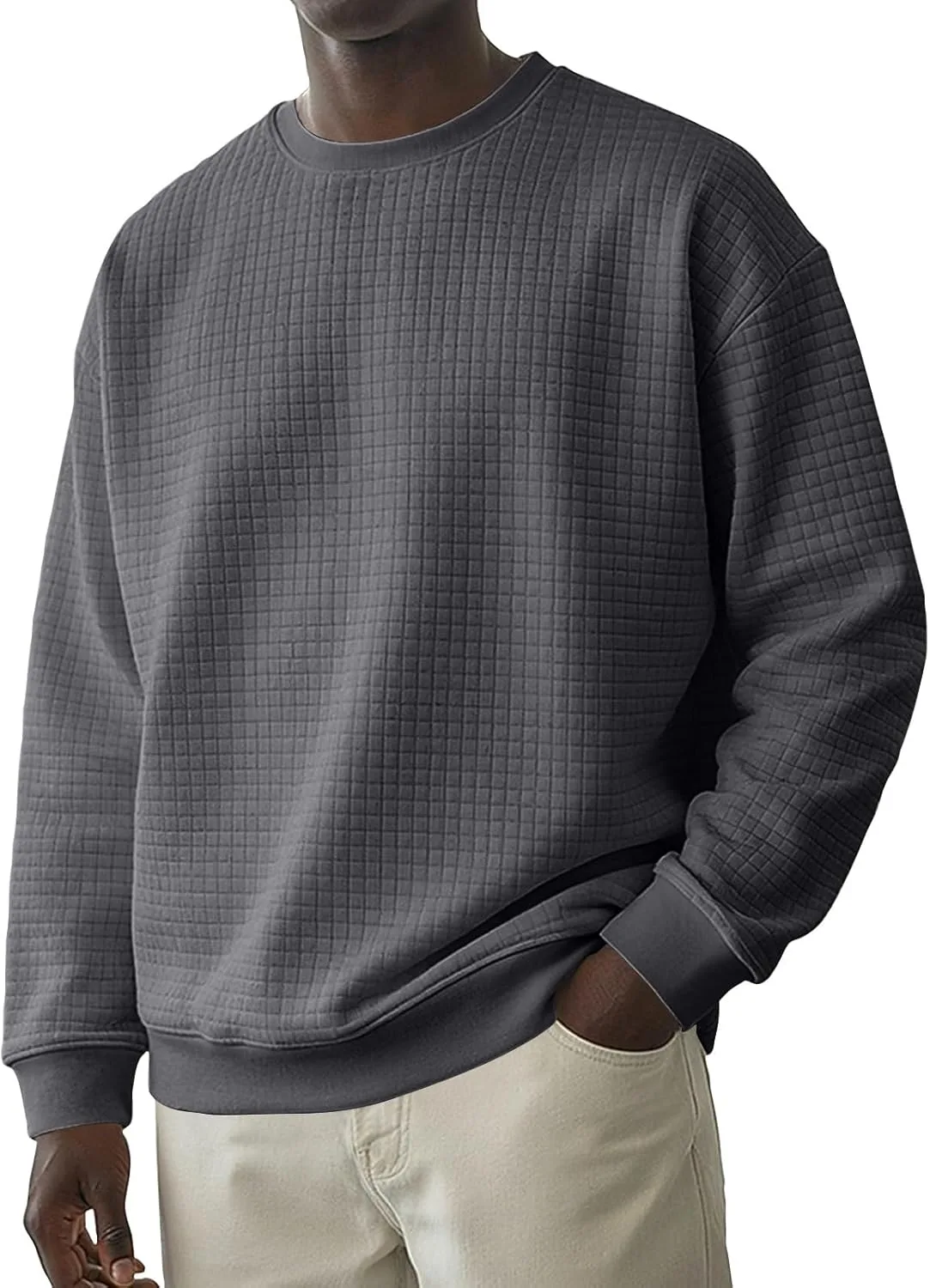 

DuDubaby Фитнес-одежда для мужчин: лонгслив с вафельной фактурой, свитшот