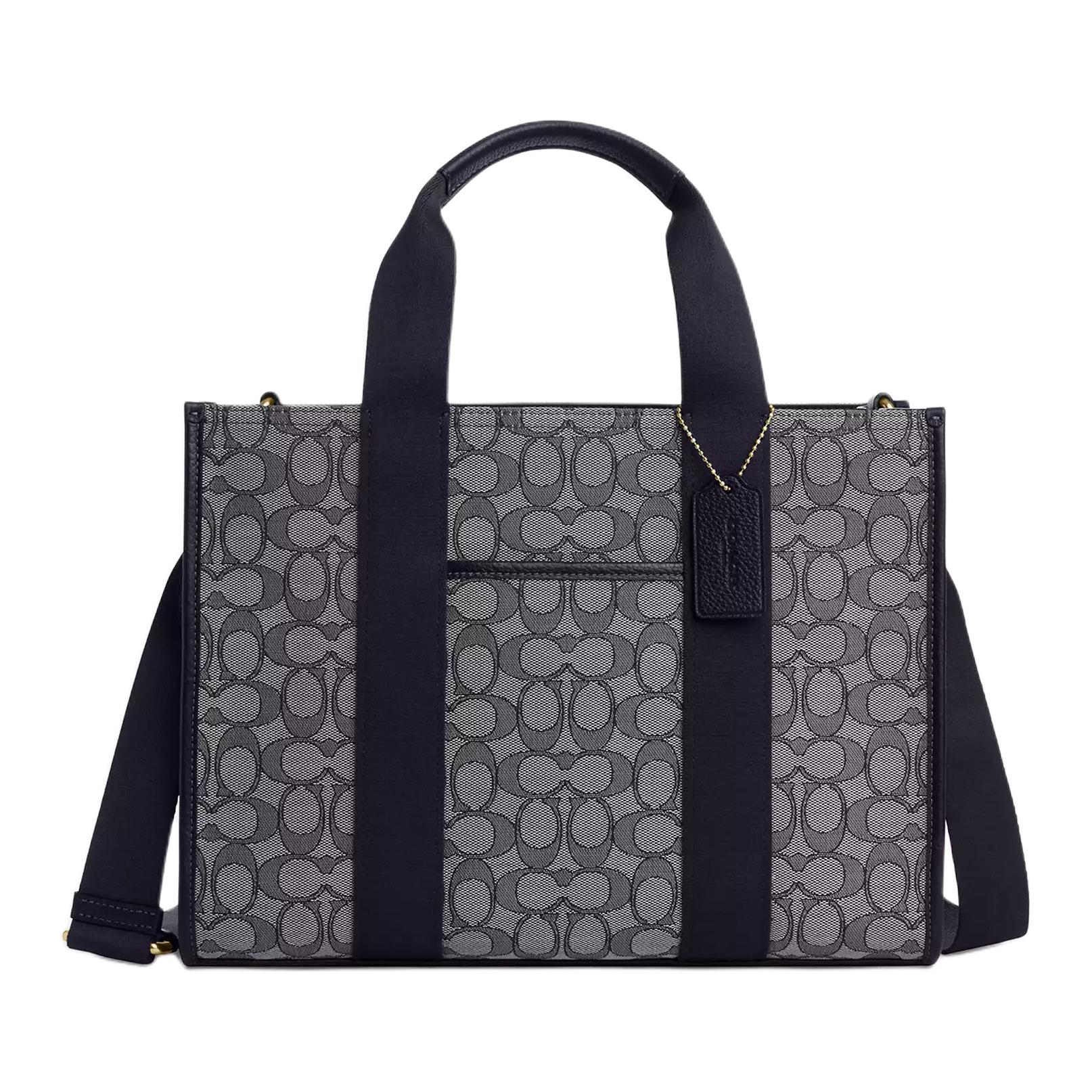 

Смит Жаккардовая Сумка-шоппер, Сумка через плечо, Одноплечевая дамская сумка большая Полуночно-морской синий COACH