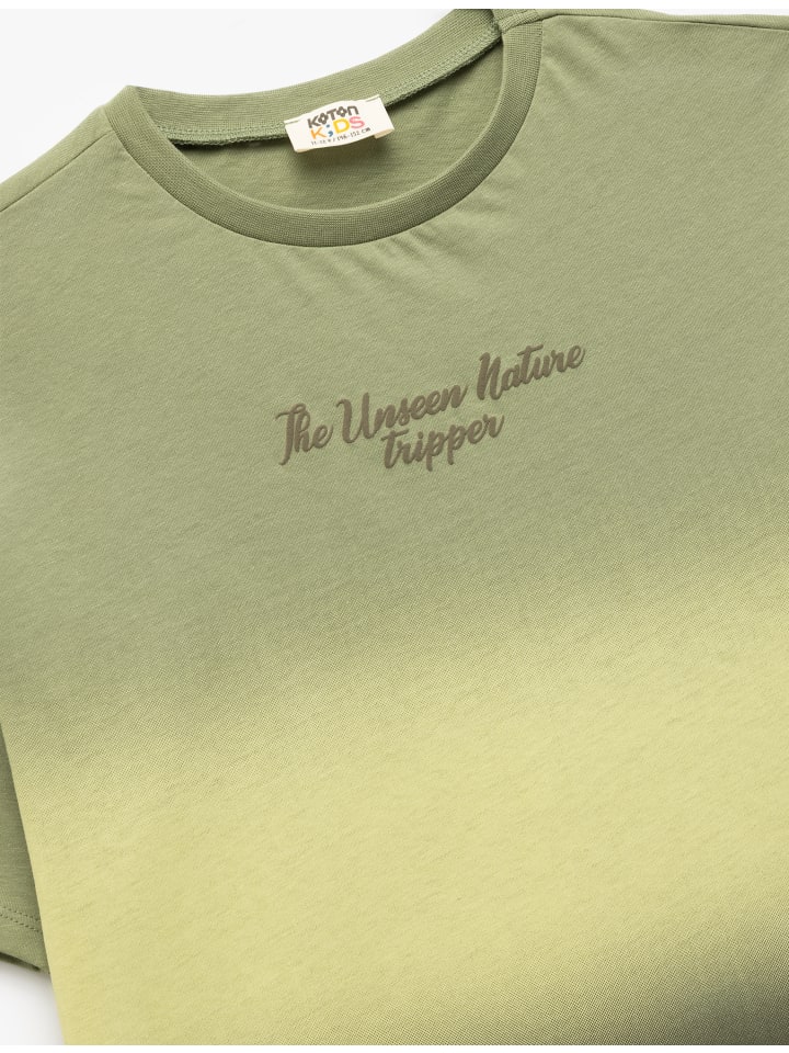 

Футболка цвета хаки с рисунком KOTON