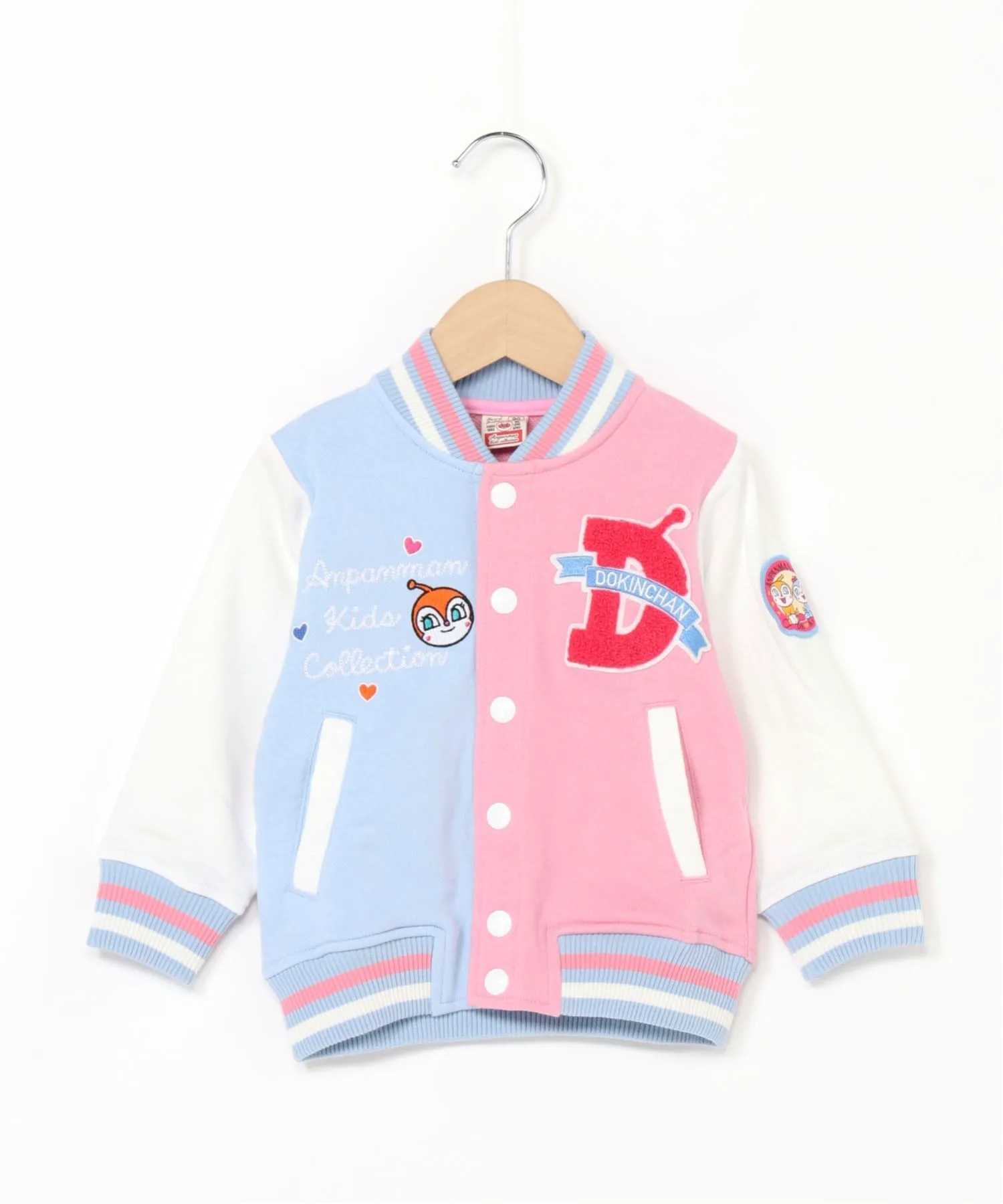 Детская коллекция ANPANMAN / (K) Вышитая стадионная куртка Anpanman Kids Collection, pink — фото 4