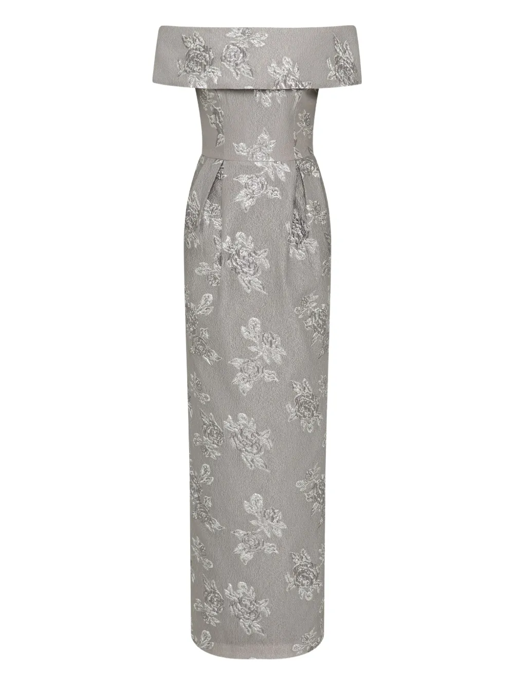 

Платье Ruth с открытыми плечами и цветочным принтом Rebecca Vallance, серебряный