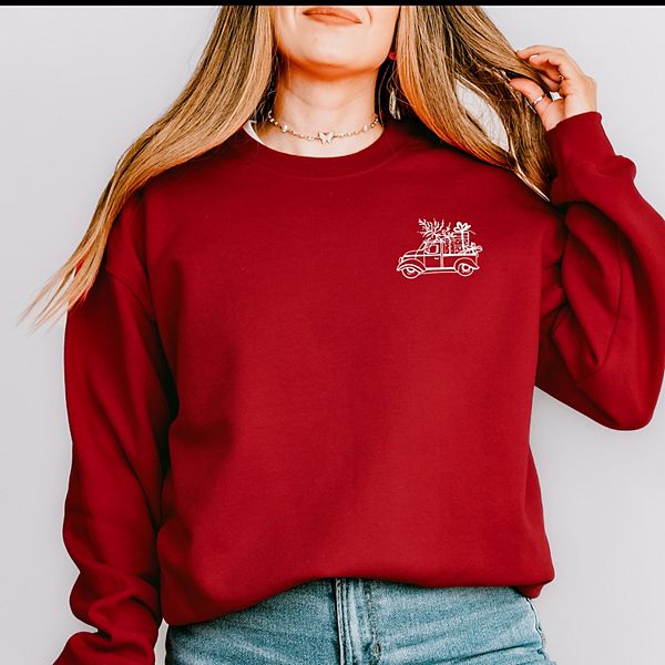 

Футболка с принтом Truck with gifts mini Simply Sage Market, Cardinal