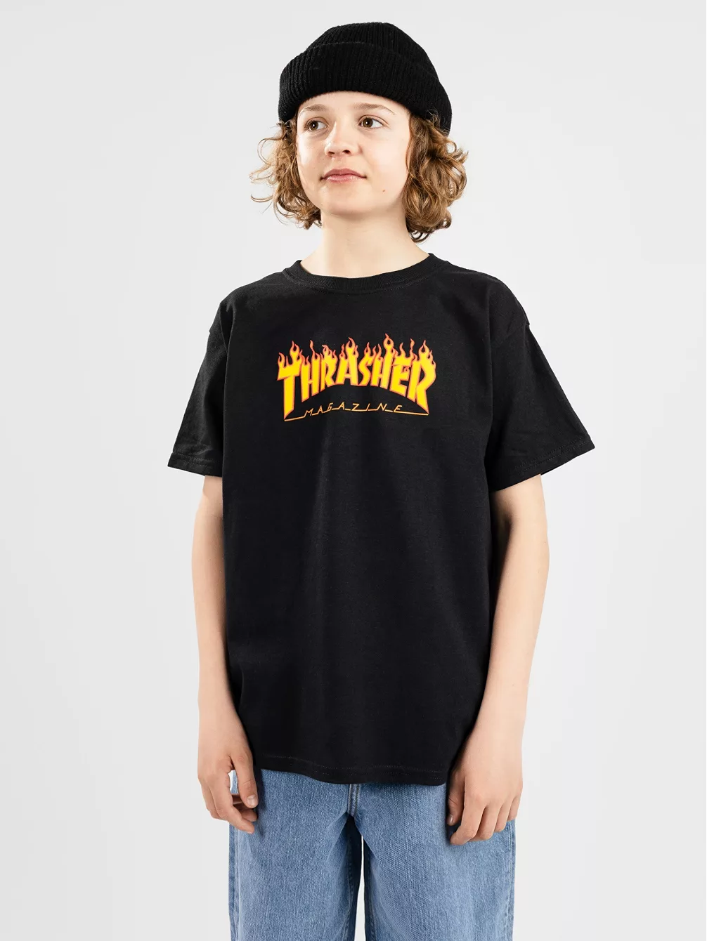

Детская футболка «Пламя» Thrasher, черный