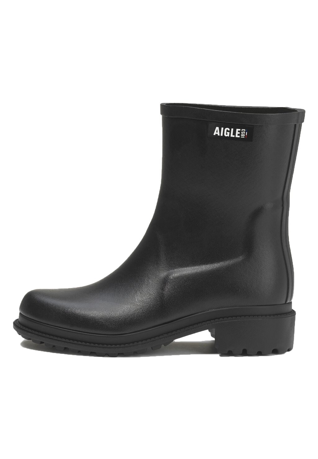 Сапоги женские Aigle резиновые с логотипом, черный