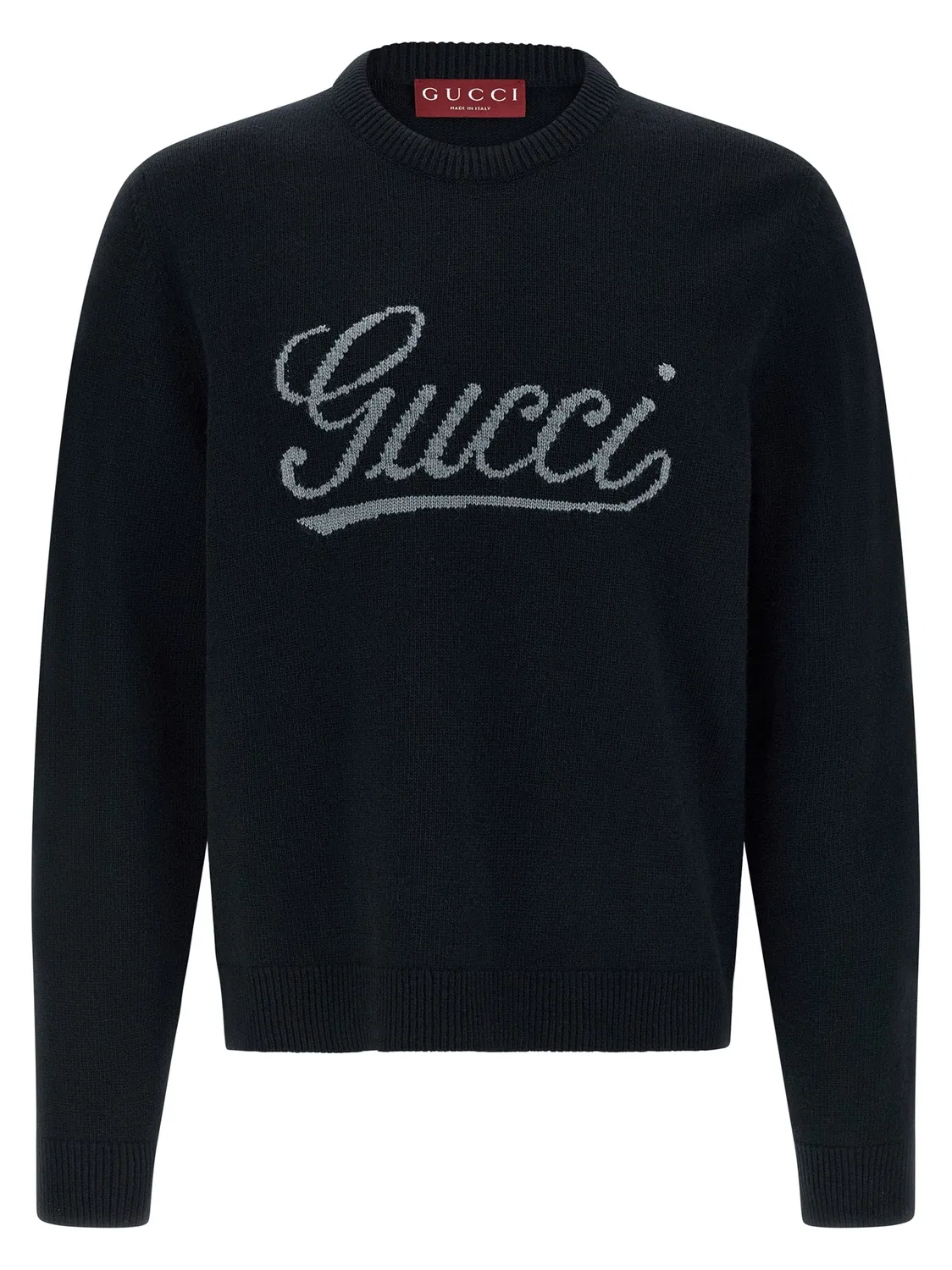 Свитер с интарсией и логотипом GUCCI, синий