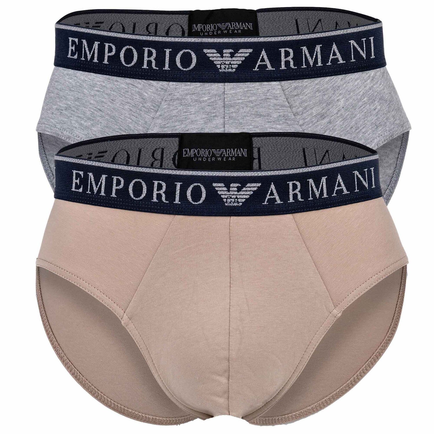 

Трикотажные трусы (2 пары) Emporio Armani, бежевый