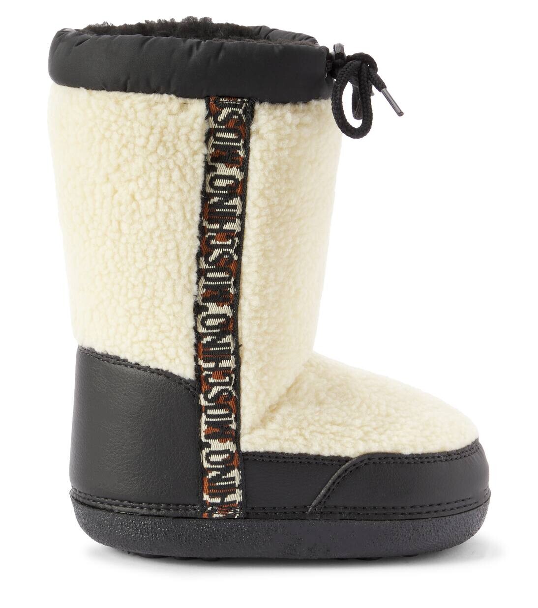 Зимние сапоги с подкладкой из искусственной овчины Moschino Kids, бежевый — фото 3