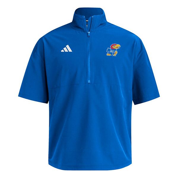 Мужская короткая куртка royal kansas jayhawks с молнией на четверть Adidas — фото 3