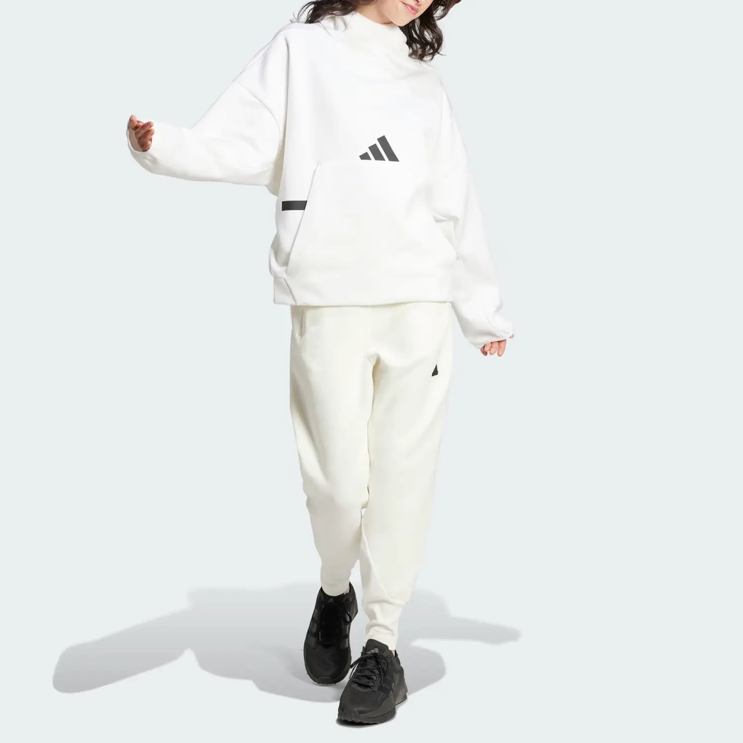 Женская толстовка Adidas Z.N.E. FW24, белая — фото 4