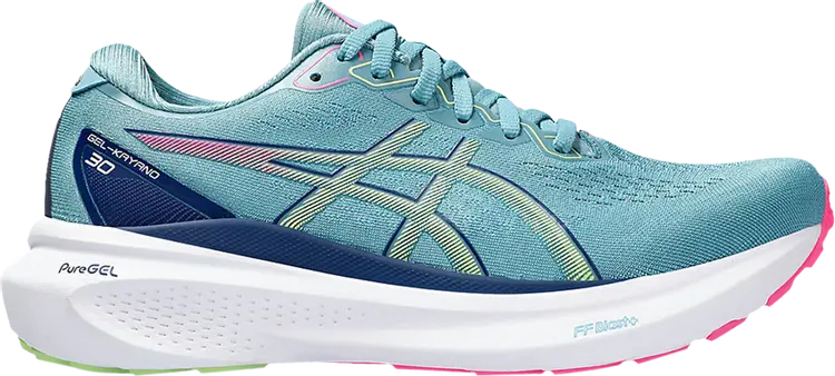 

Кроссовки Wmns Gel Kayano 30 Wide 'Gris Blue Lime Green', синий