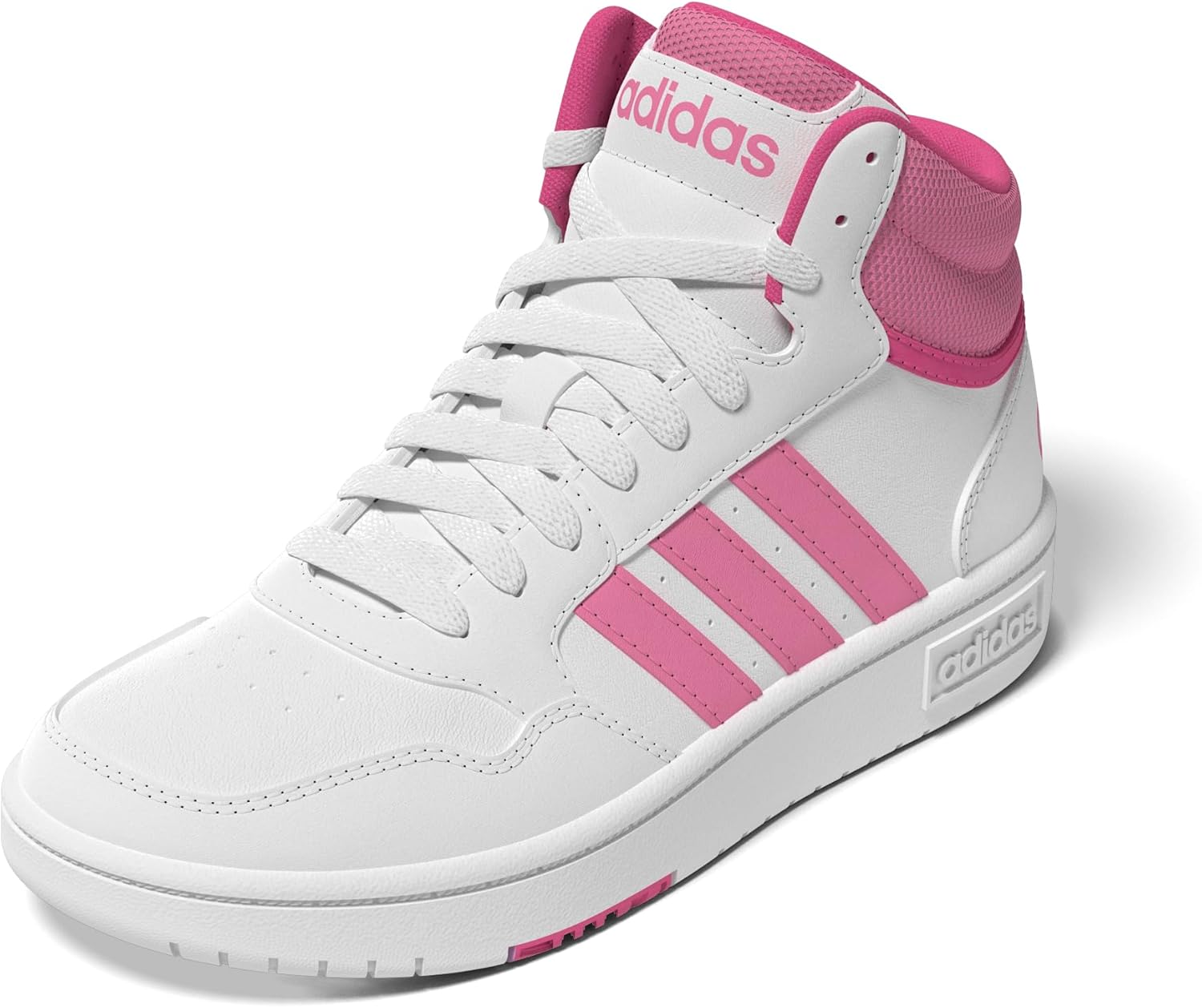 

Баскетбольные кроссовки Adidas Kids' Hoopds среднего верха, белый/розовый/светло-розовый