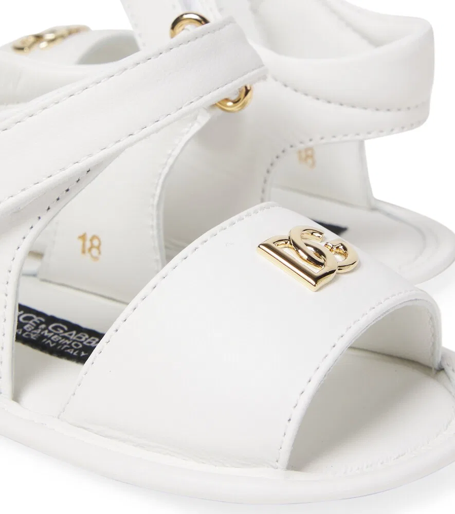 Детские кожаные сандалии Dolce&Gabbana Kids, белый — фото 4