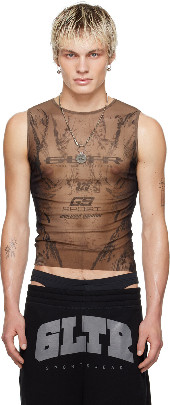 

Коричневый топ Shayne Oliver Edition 'GS Sport' Jean Paul Gaultier