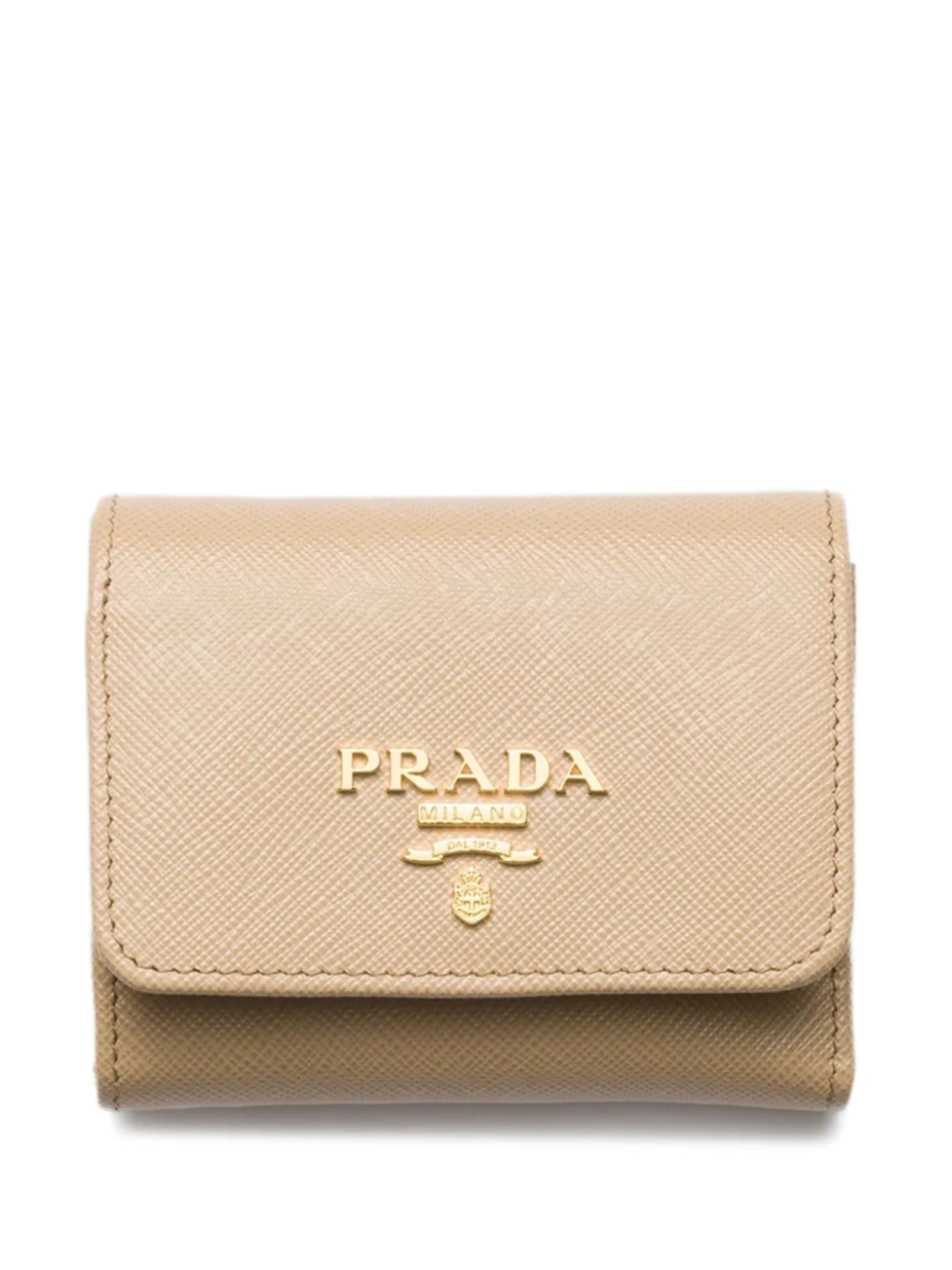 

Маленький кошелек Prada из сафьяновой кожи, нейтральный