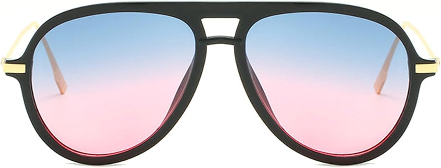 

Willochra Популярные большие ретро-овальные солнцезащитные очки для женщин в стиле Y2K, градиентные, с защитой от УФ-излучения UV400, для мужчин в стиле панк, черные, очки-пилот, C4