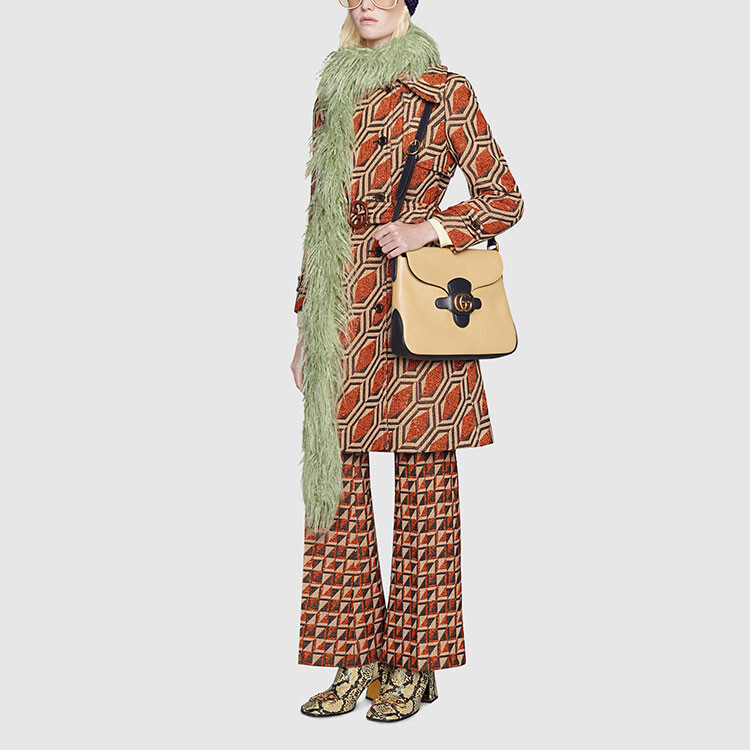 Брюки женские Gucci с принтом, коричневый — фото 2
