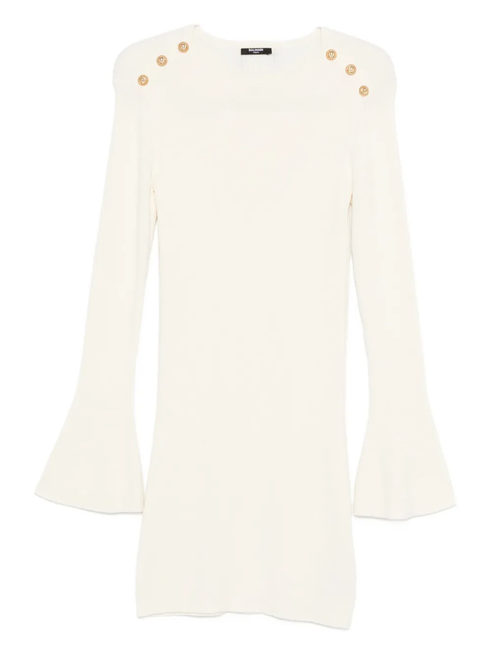 

Платье с рукавами колокол Balmain Kids, белый