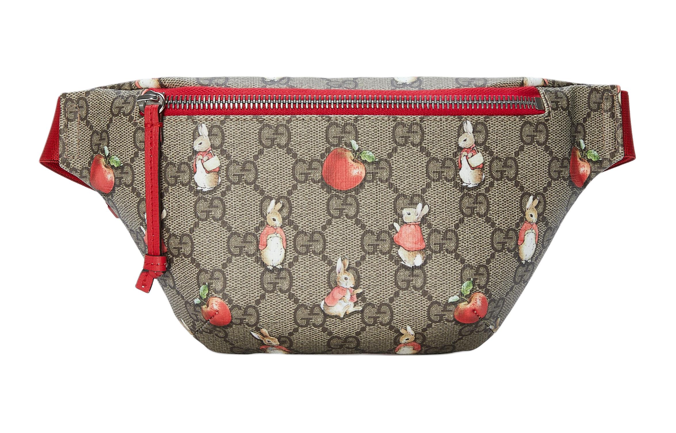 

GUCCI Коллекционный рюкзак-пояс Peter Rabbit с кожаной поясной сумкой Детский черно-зелено-красный