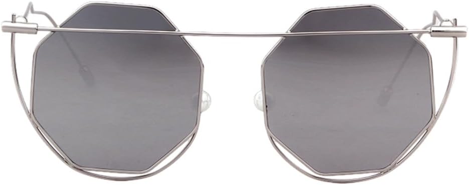 

Солнцезащитные очки 2027 года для женщин и мужчин: восьмиугольные, прозрачные, винтажные, с ажурной отделкой, жемчужно-красные, с защитой от УФ-излучения UV400 MTZJH, Silver