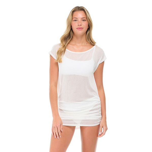 

Женское платье с лодочкой и боковыми сборками Jordan Taylor, White