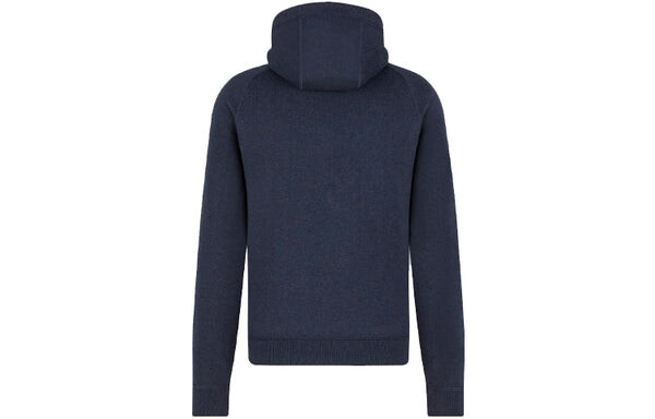 Куртка men's ss21 loose zipper hooded jacket navy blue Dior, синий — фото 2