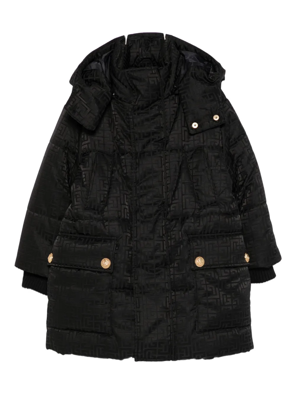 

Куртка с капюшоном и монограммой Balmain Kids, черный