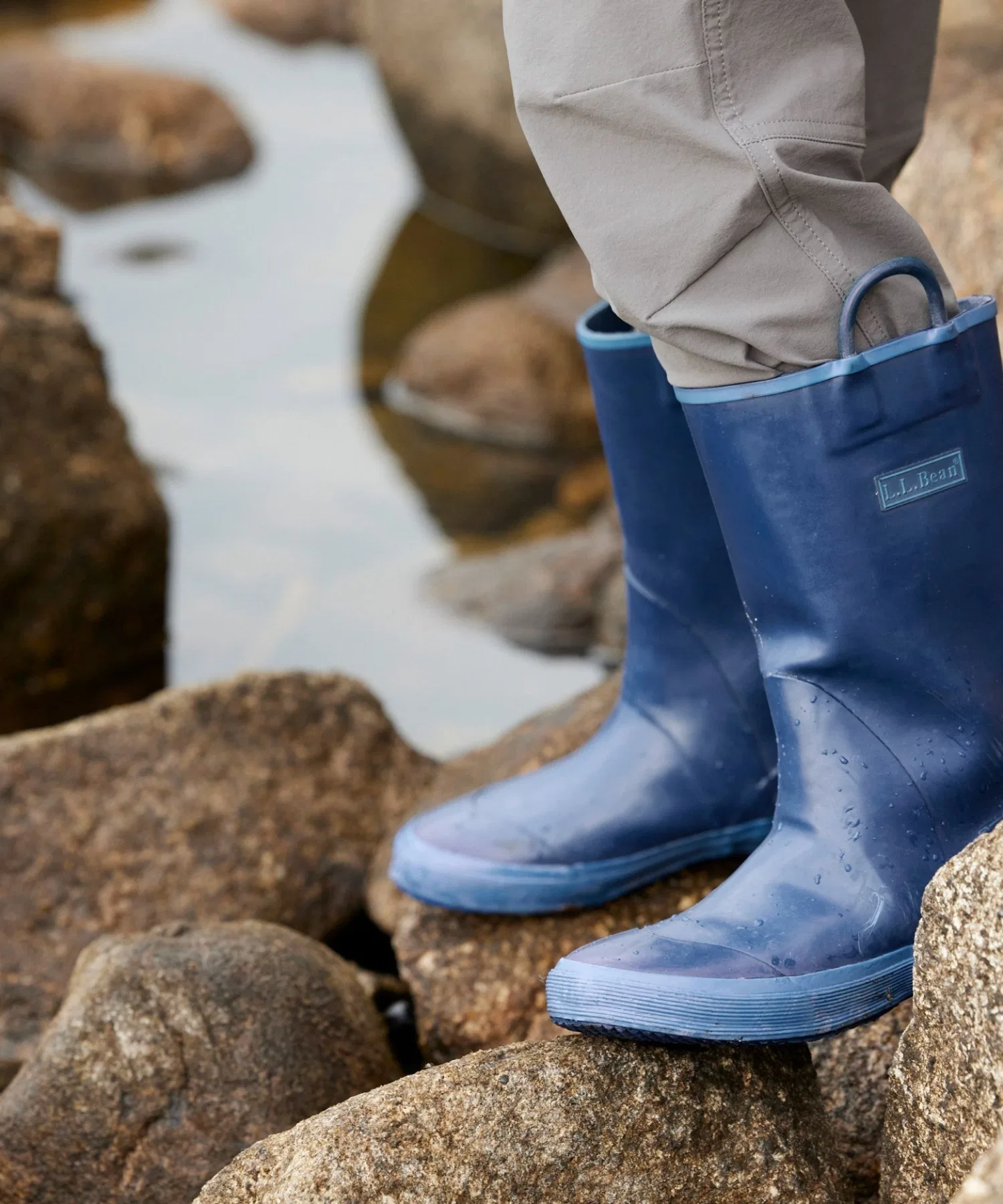 Детские резиновые сапоги L.L.Bean с отражателями жёлтые — фото 2