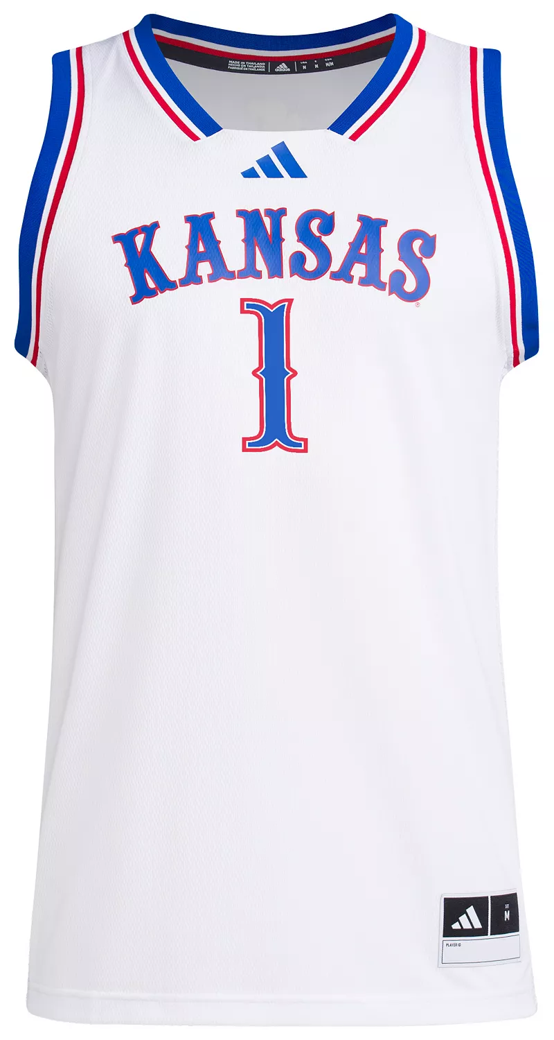 Мужская белая майка Adidas Kansas Jayhawks Swingman — фото 2