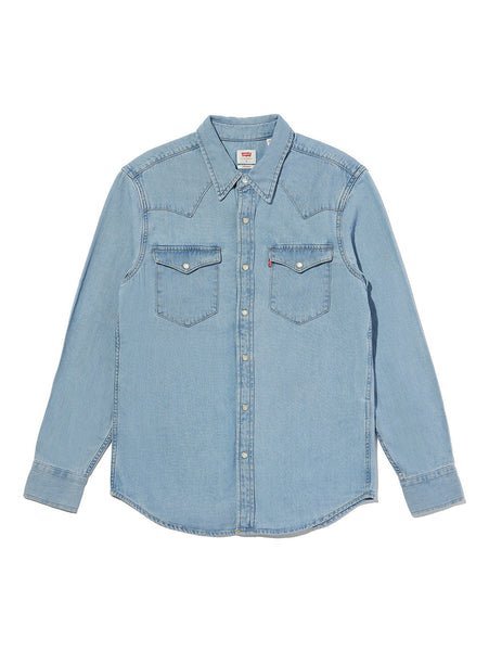 Классическая рубашка в западном стиле Levi's, Medium Indigo - Flat Finish — фото 4
