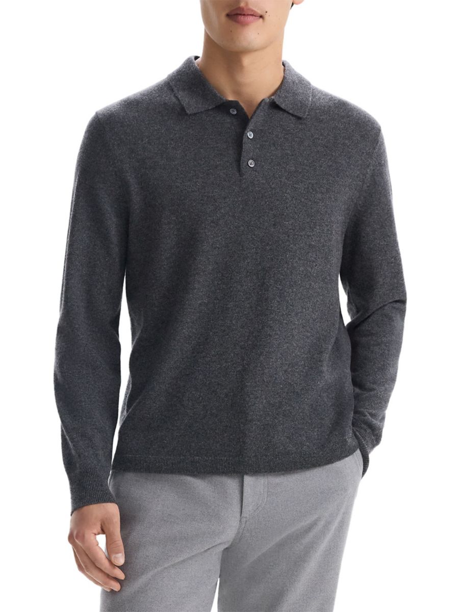 

Кашемировый свитер-поло Hilles Theory, цвет Grey Heather