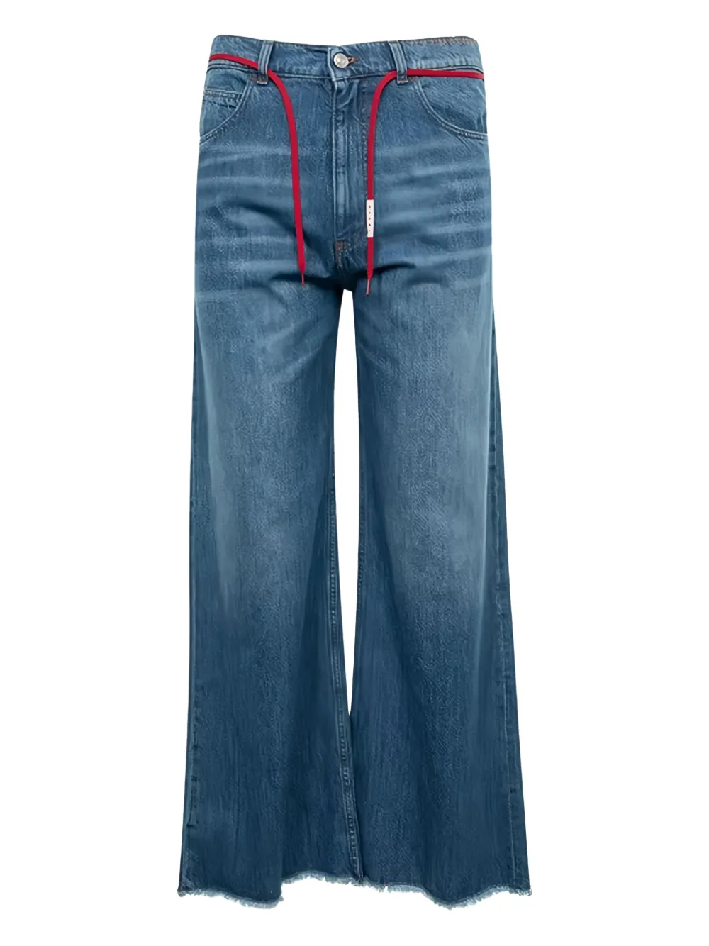 

Расклешенные джинсы с бахромой Marni, синий