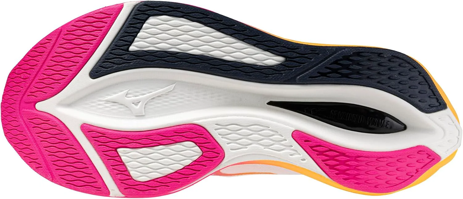 Беговые кроссовки Mizuno Unisex-Adult Wave Rebellion Flash 3 Hanabi, белый/розовый — фото 2