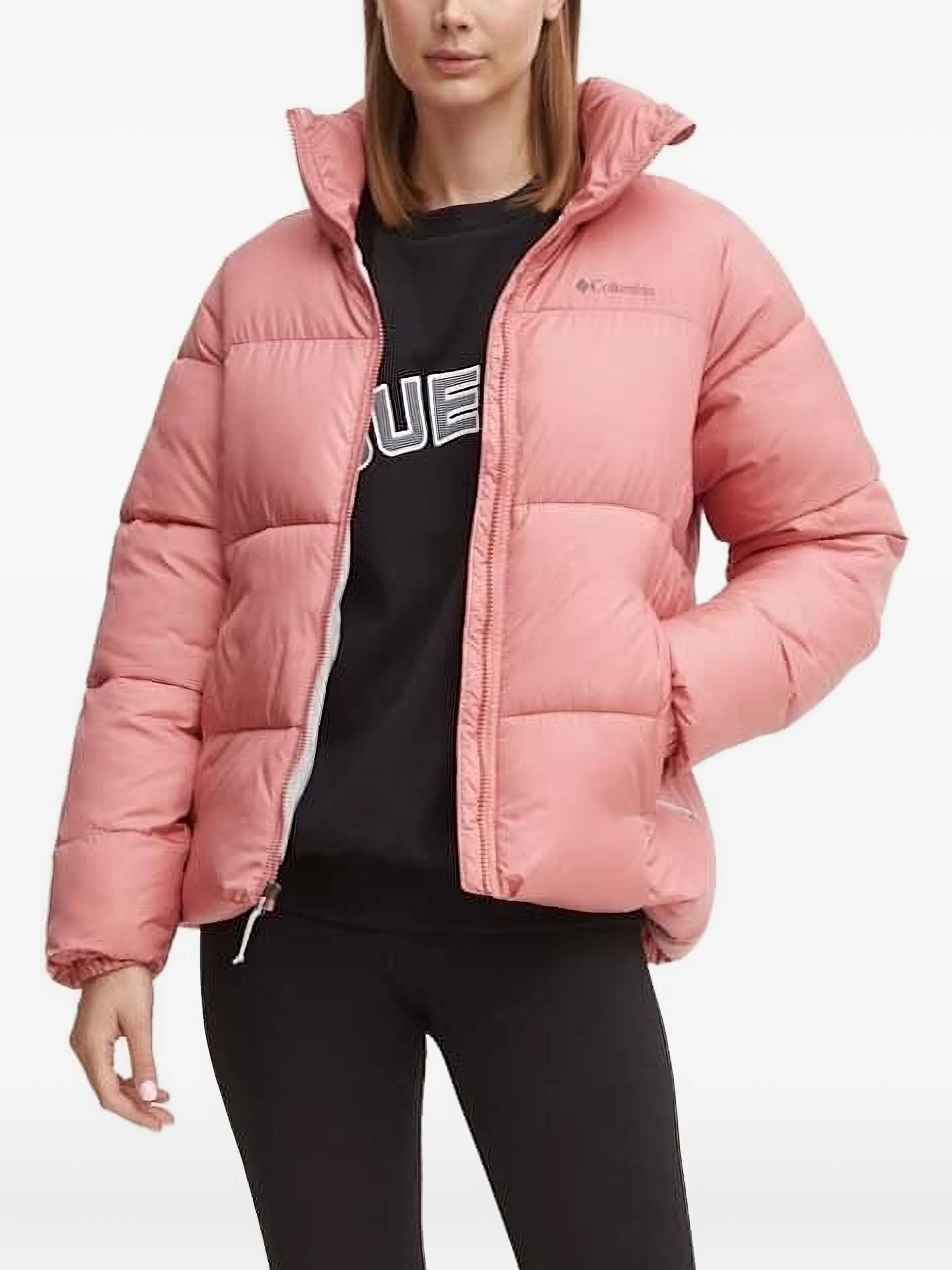 

Стеганый пуховик Puffect II с высоким воротником Columbia, розовый