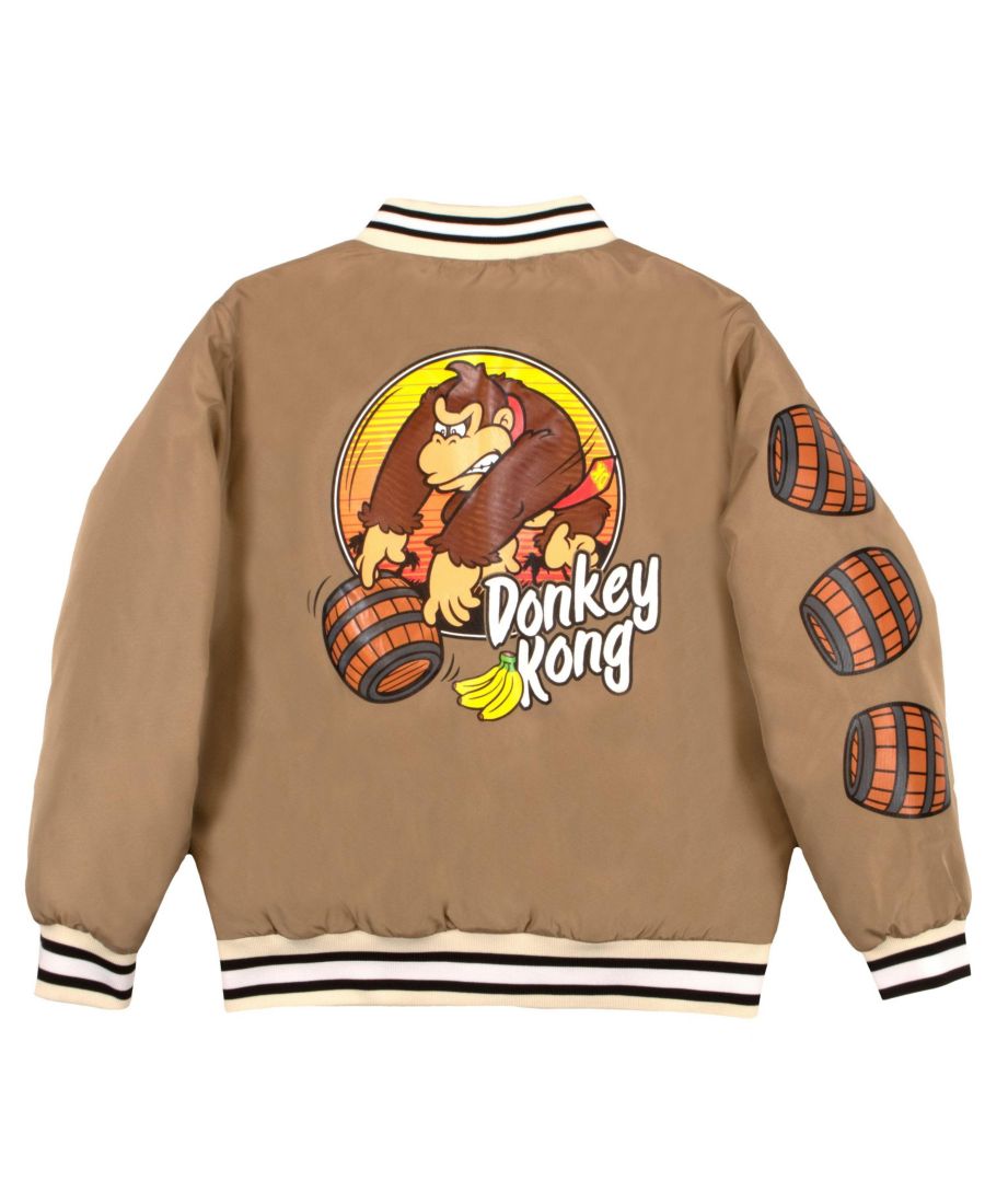Детская куртка-бомбер с длинными рукавами и застежкой-молнией Donkey Kong Mario, Donkey kong brown — фото 2